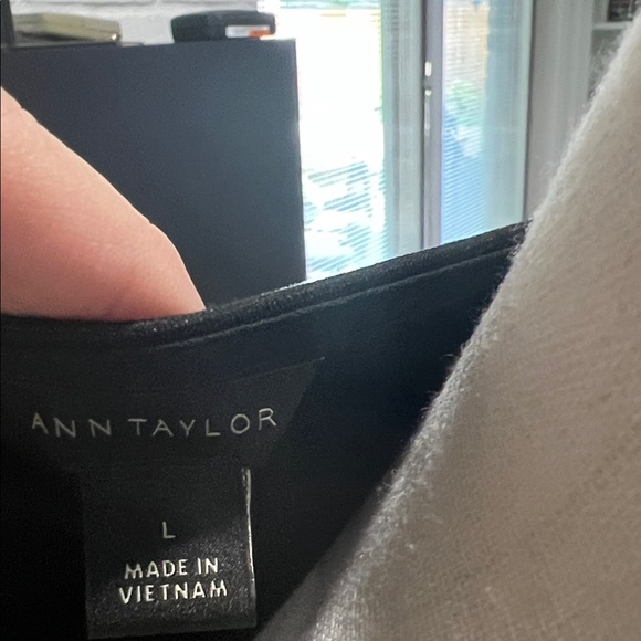 Ann Taylor Elegant Black Blouse with Beaded Trim - Picture 2 of 6